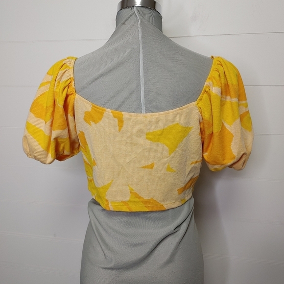 Zara ribbed puff sleeve crop top size L - Picture 8 of 12